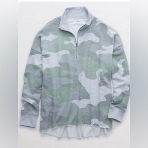 AERIE “SUNDAY SOFT” QUARTER ZIP SWEATSHIRT